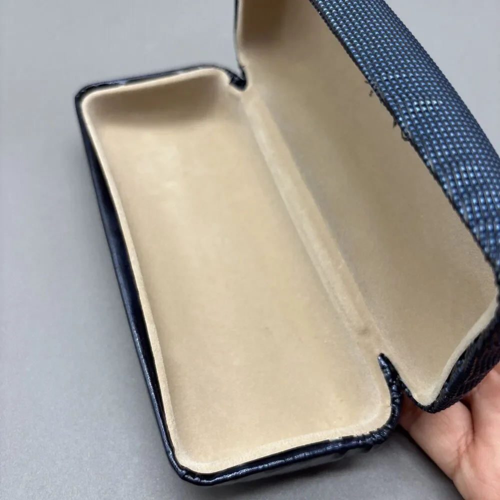 Maui Jim Sunglasses Hard Case Navy Blue Textured Clamshell Logo Eyeglasses